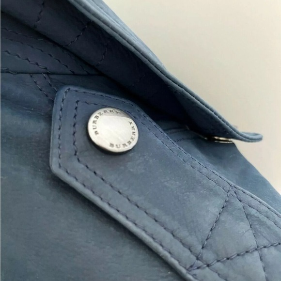 Burberry blue leather biker jacket - Picture 8 of 12
